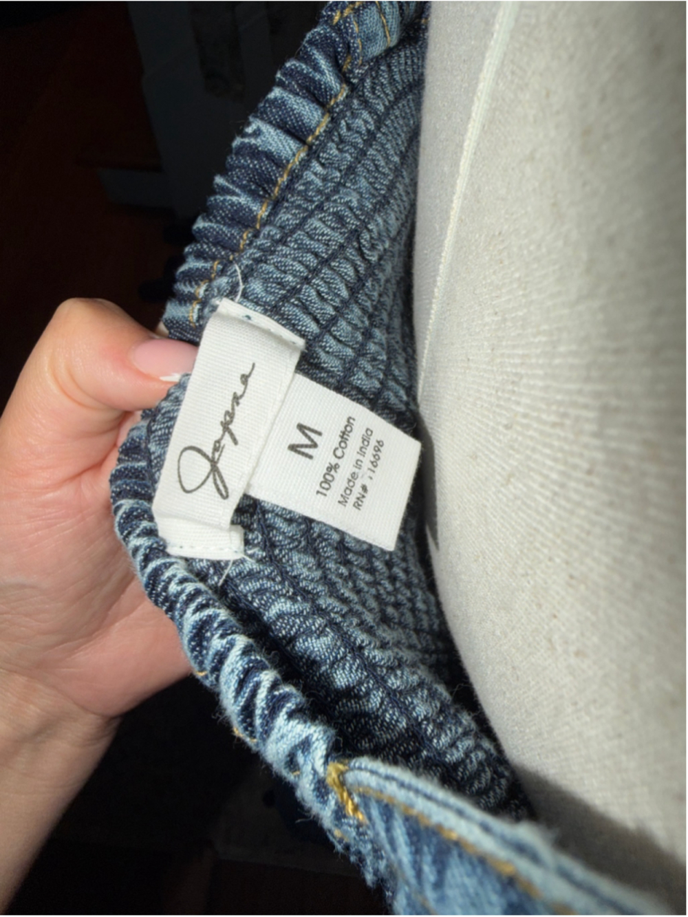Jopna Denim Mini Dress Blue Size M NWOT - Picture 6 of 6